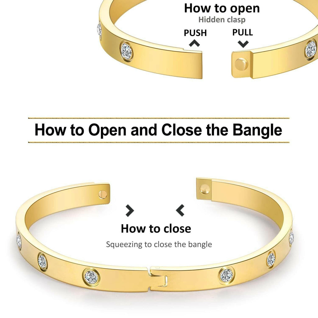 YOUNGGRACE 18K Gold Plated Bracelet Sets for Women - 3PCS Stackable Bracelets