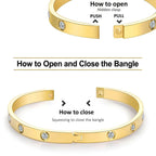 YOUNGGRACE 18K Gold Plated Bracelet Sets for Women - 3PCS Stackable Bracelets