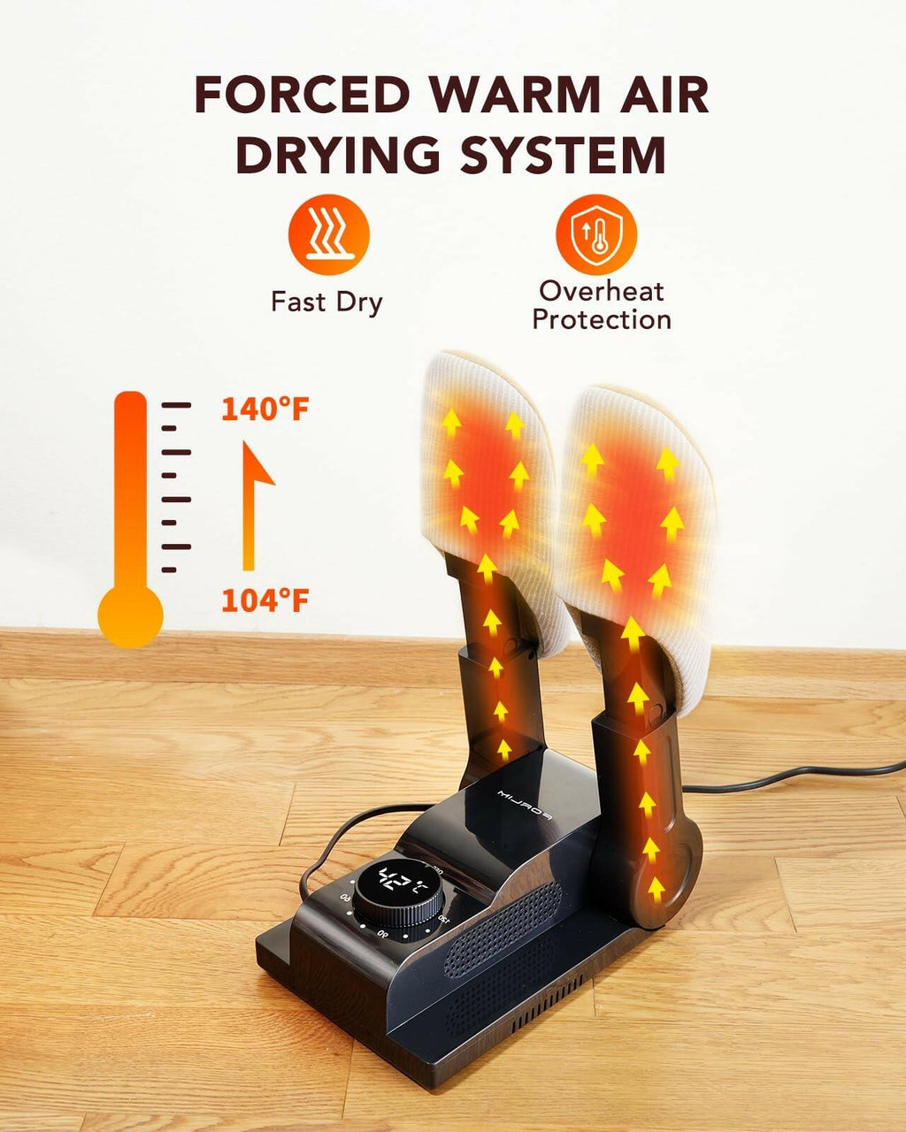 FORLIM Boot Dryer for Work Boots, Shoe Dryer with Heat Blower, Glove Dryer &