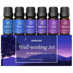 OPEN BOX - ASAKUKI Essential Oils for Diffuser – 6 Mood Essential Oil Blends