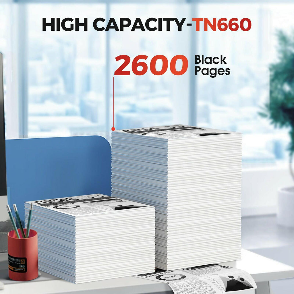 TN660 TN-660 Toner Cartridge - Replacement for Brother TN660 TN630 TN-630 TN-660