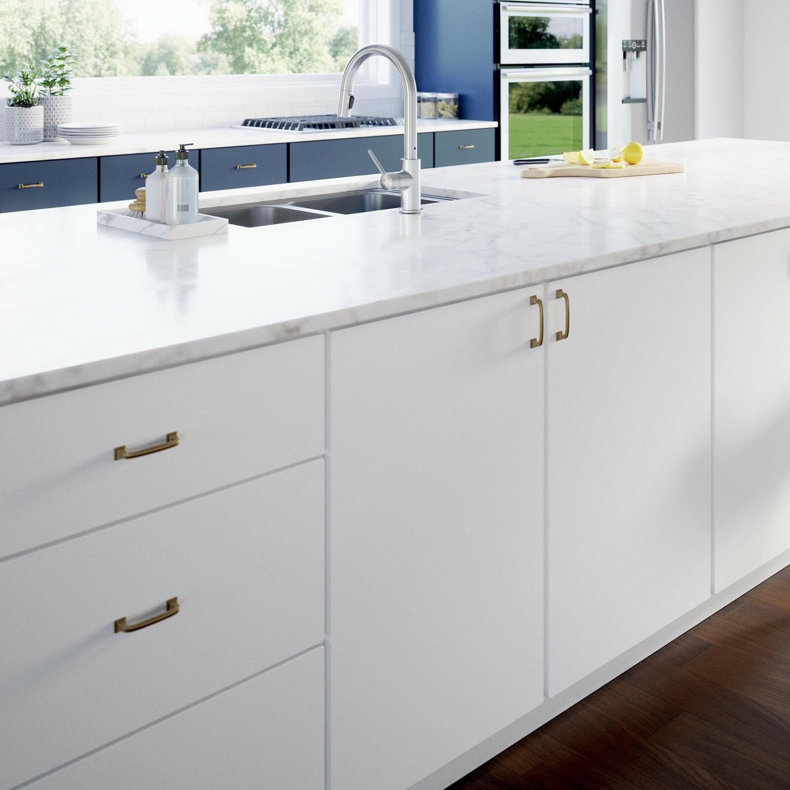 10-Pack Franklin Brass Lombard Cabinet Handles 3" Hole Center Pulls | Champagne