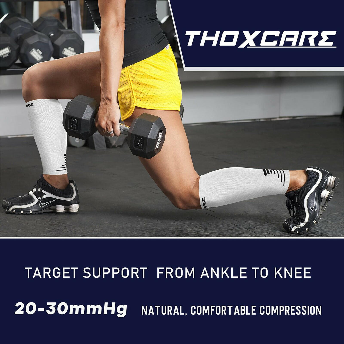 1 Pair Thoxcare Calf Compression Sleeve for Men Women, Leg Support Footless