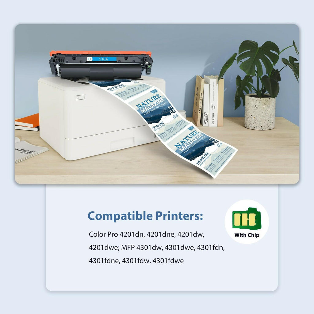 210A Toner Cartridges 4 Pack High Yield for Color Laser Jet Pro MFP 4301fdw 210A