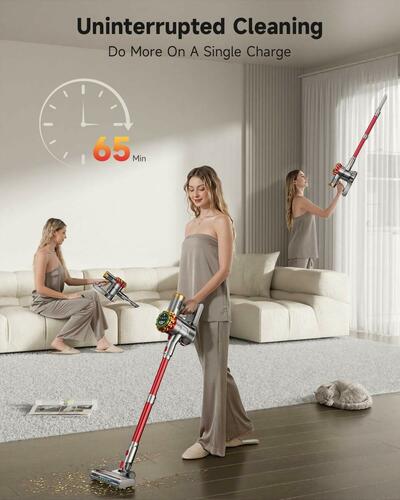 AIPOWAY Cordless Vacuum Cleaner 580W 50Kpa Vacuum Cleaners for Home, 65 Mins