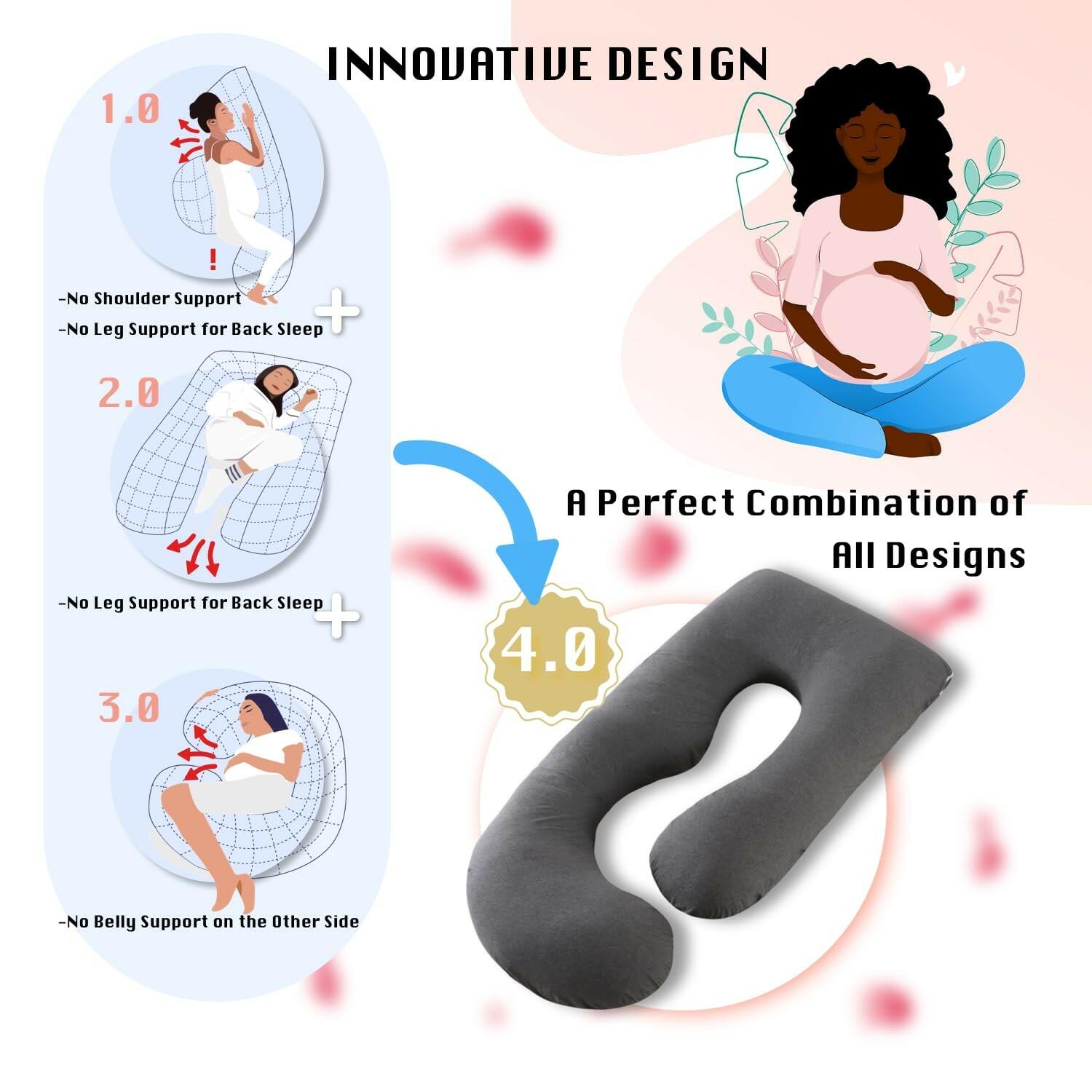 ALLOPERA Pregnancy Pillow, Full Body 57 Inch Maternity Pillow with Removable