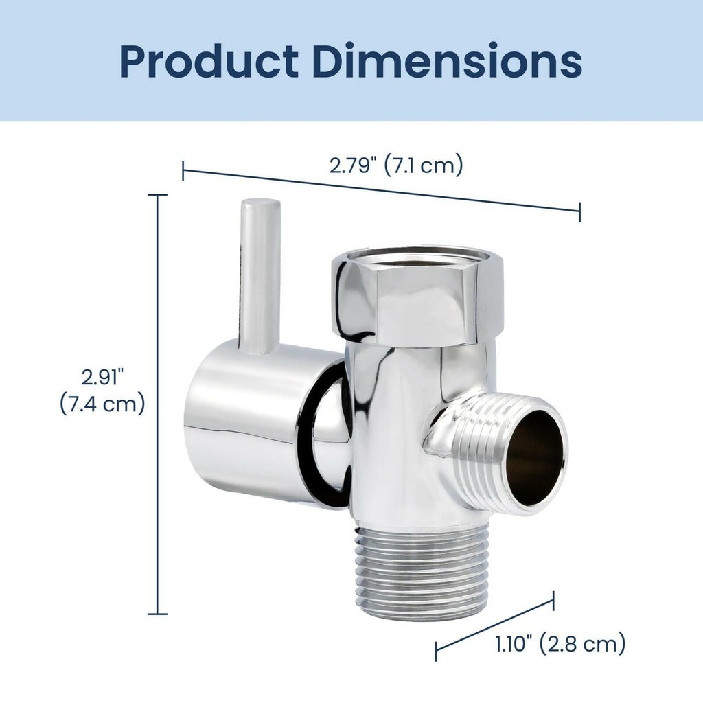 LUXE Bidet 7/8" x 7/8" x 1/2" Shut-Off Valve T-Adapter for Bidets, Only