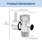 LUXE Bidet 7/8" x 7/8" x 1/2" Shut-Off Valve T-Adapter for Bidets, Only