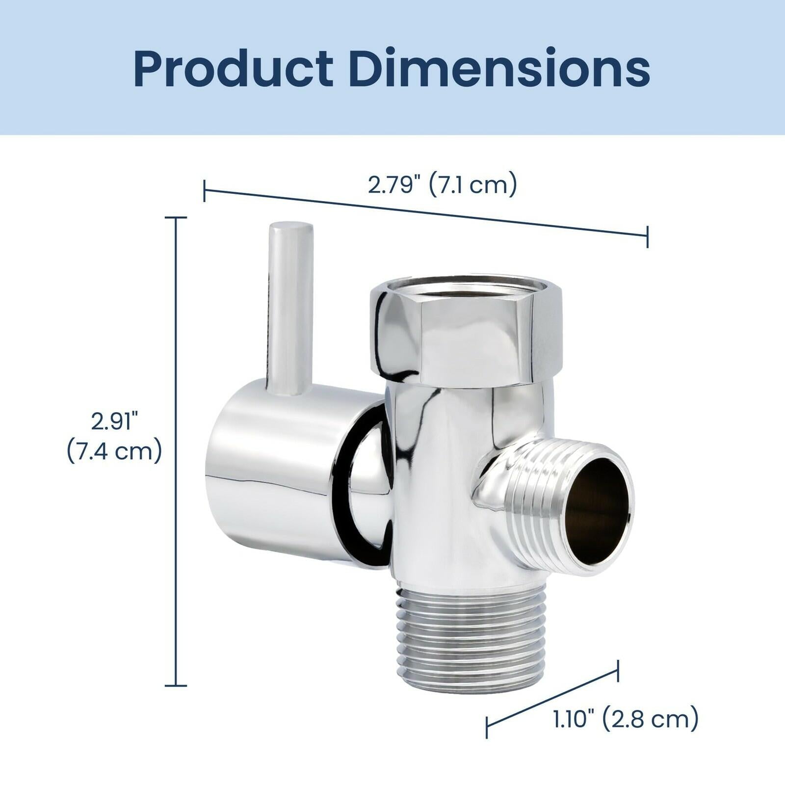 LUXE Bidet 7/8" x 7/8" x 1/2" Shut-Off Valve T-Adapter for Bidets, Only