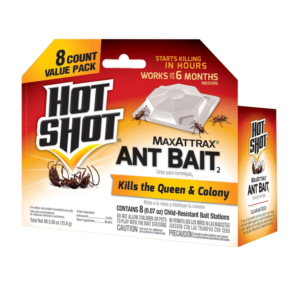 8 Count Hot Shot Ant Bait, Kills the Queen and Colony, Works for 6 months, Pack