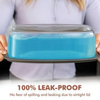Razab LARGE 7.6 Cups/1800 ML/1.9 Qt Glass Loaf Pan with Lids - Meatloaf Pan BPA