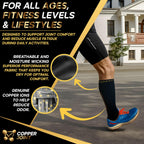 1 Pair CopperJoint Copper Compression Socks for Women & Men, 2X-Large Knee High