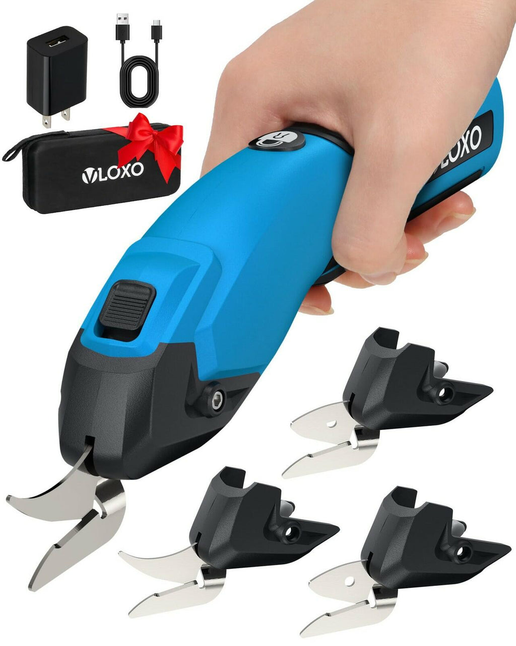 VLOXO Cordless Cardboard Cutter, 4V Rechargeable Electric Scissors Carpet Super