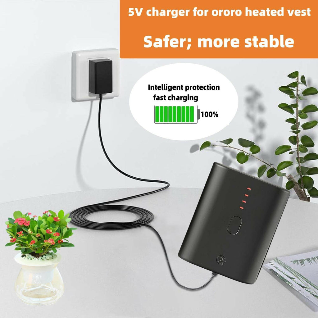 5V Charger for ORORO Battery, USB-C Power Adapter Cord Compatible with ORORO