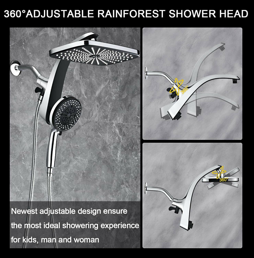 High Pressure Rain Shower Head: Upgrade Shower Heads with Handheld Spray Combo