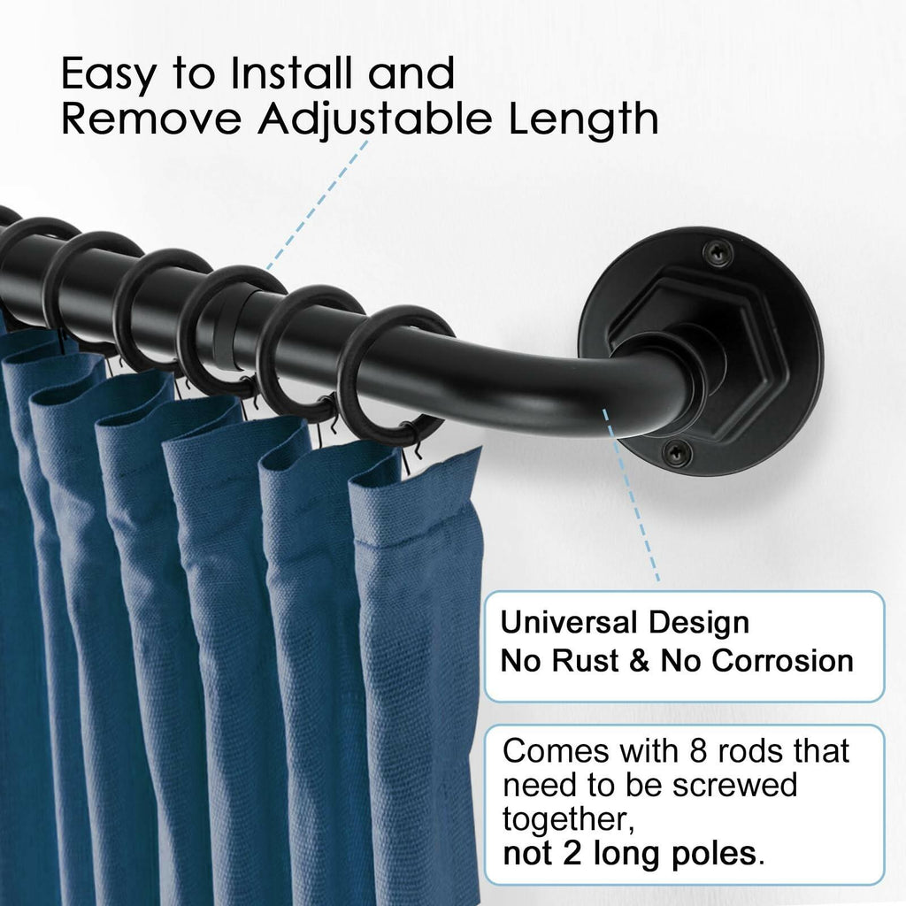 Byondeth Curtain Rods for Windows 16 to 120 Inches Adjustable Blackout Wrap