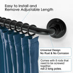 Byondeth Curtain Rods for Windows 16 to 120 Inches Adjustable Blackout Wrap