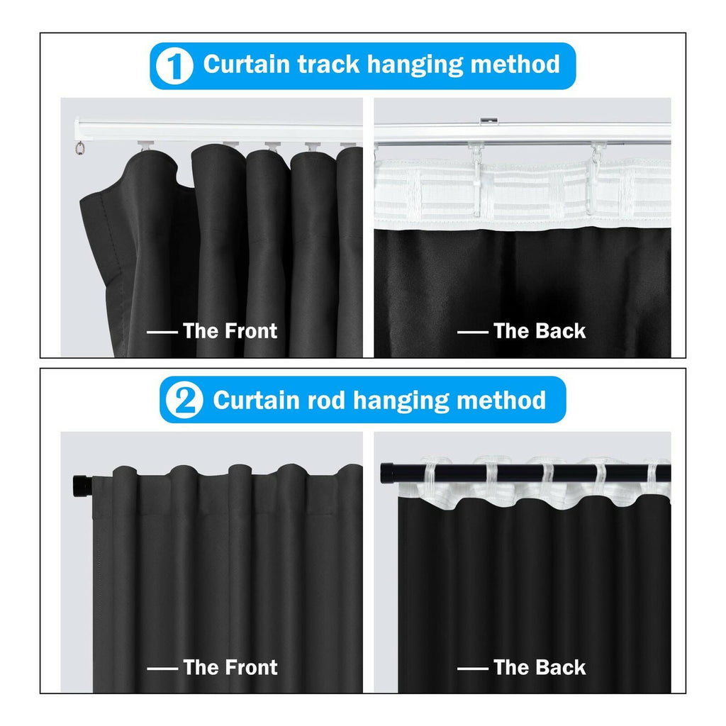 MaKefeile Room Divider Curtains Total Blackout Privacy Curtain Panel Room
