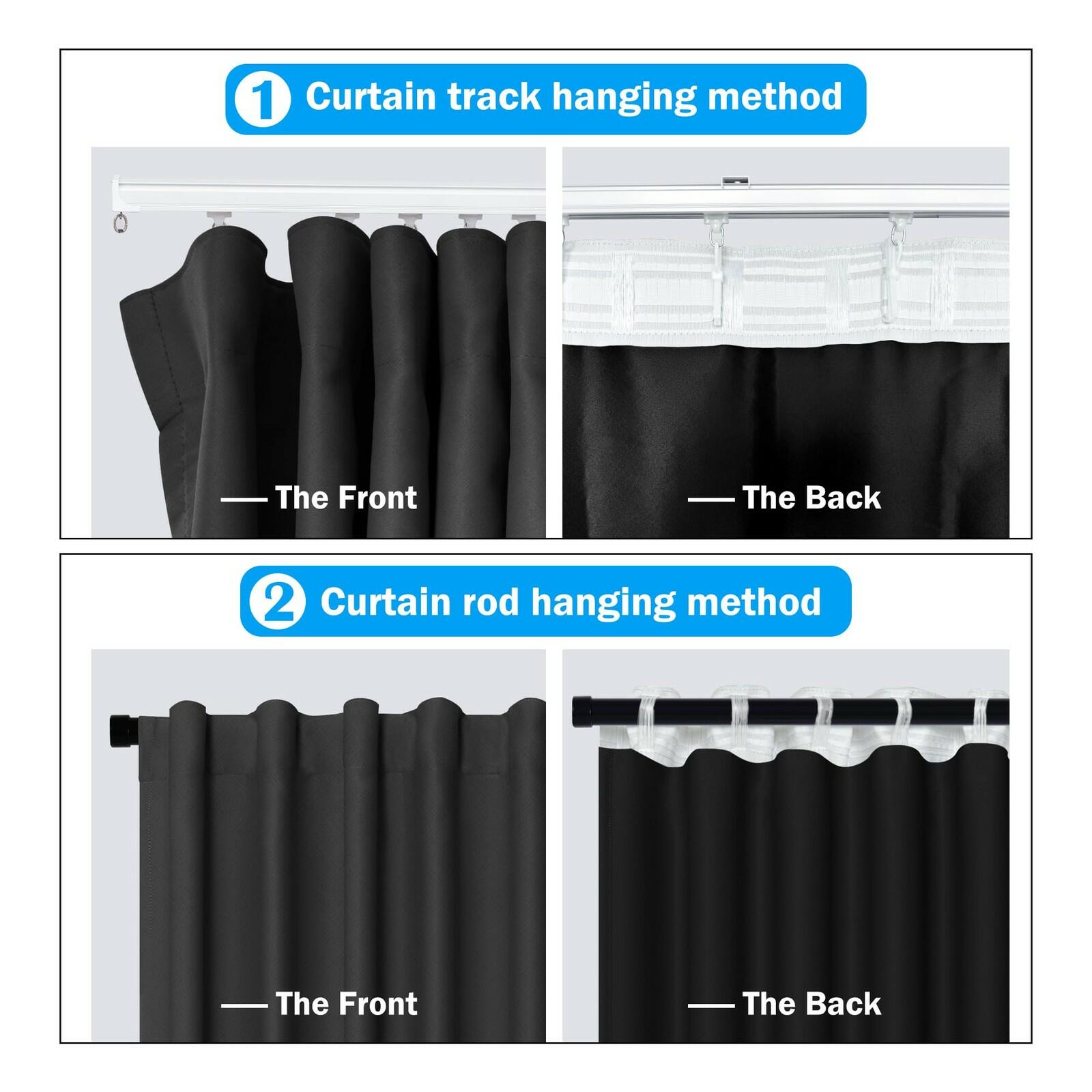 MaKefeile Room Divider Curtains Total Blackout Privacy Curtain Panel Room