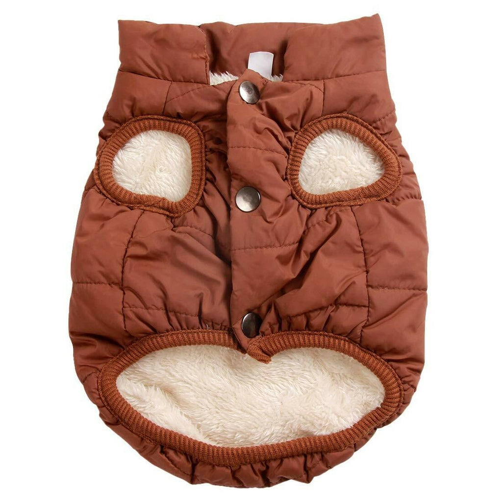 JoyDaog 2 Layers Fleece Lined Warm Dog Jacket for Puppy Winter Cold Weather,Soft