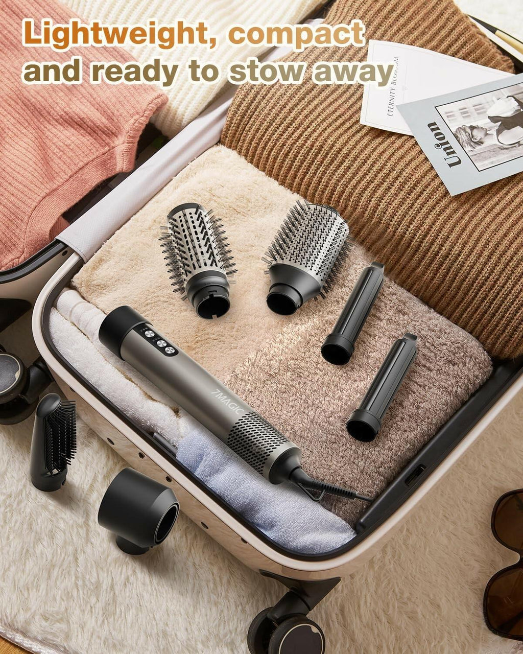 7MAGIC 6 in 1 Multi Hair Styler Dryer Brush, 110,000 RPM High-Speed, Negative