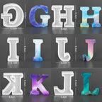 Letter Mold 2.5 inch 26 Pack Letter Mold Letter Resin Mold Alphabet Candle Mold