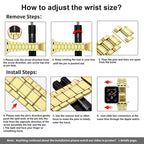 MioHHR Solid Stainless Steel Band Compatible with Apple Watch 44mm(Series