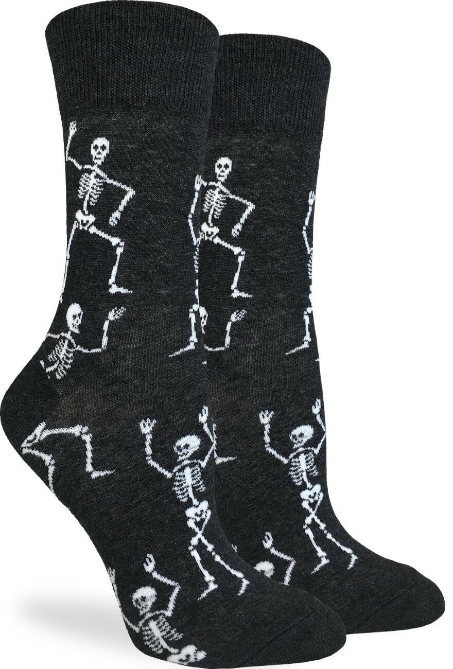 Good Luck Sock Shoe Size 5-9 Women's Dancing Halloween Skeleton Socks, Adult