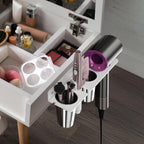 HIIMIEI Hair Tool Organizer Wall Mount, White Acrylic Hot Tool Holder with