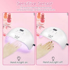 Wisdompark 72W UV LED Nail Lamp, UV Light for Gel Nails with 15 Beads Curing