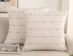NUYECY Set of 2 Boho Throw Pillow Covers 28x28,Stone Grey and White Neutral