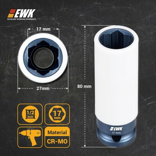 EWK 17mm Protective Lug Nut Socket for Mercedes Benz with Convex Flower Head Lug