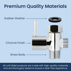 LUXE Bidet 7/8" x 7/8" x 1/2" Shut-Off Valve T-Adapter for Bidets, Only