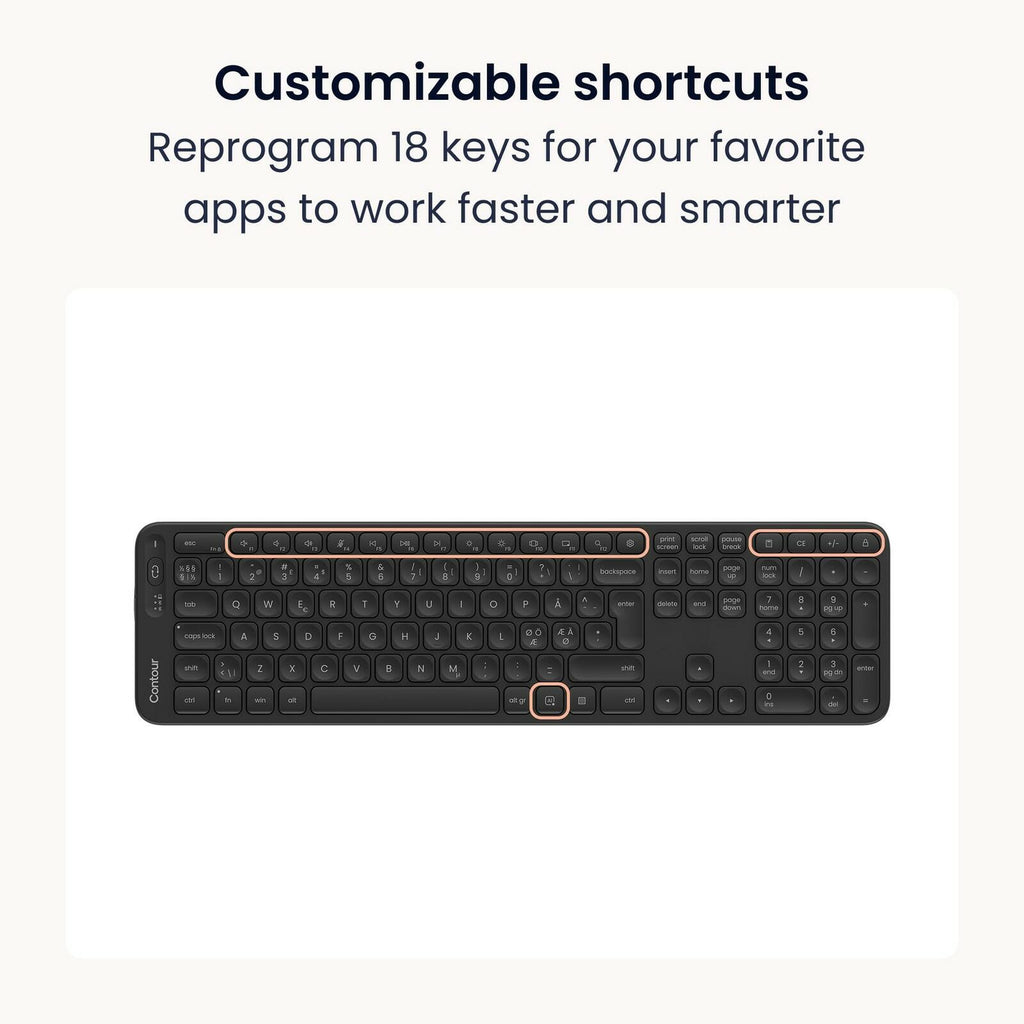 Contour Balance Keyboard: Full-Size Wireless Keyboard with USB Receiver, US