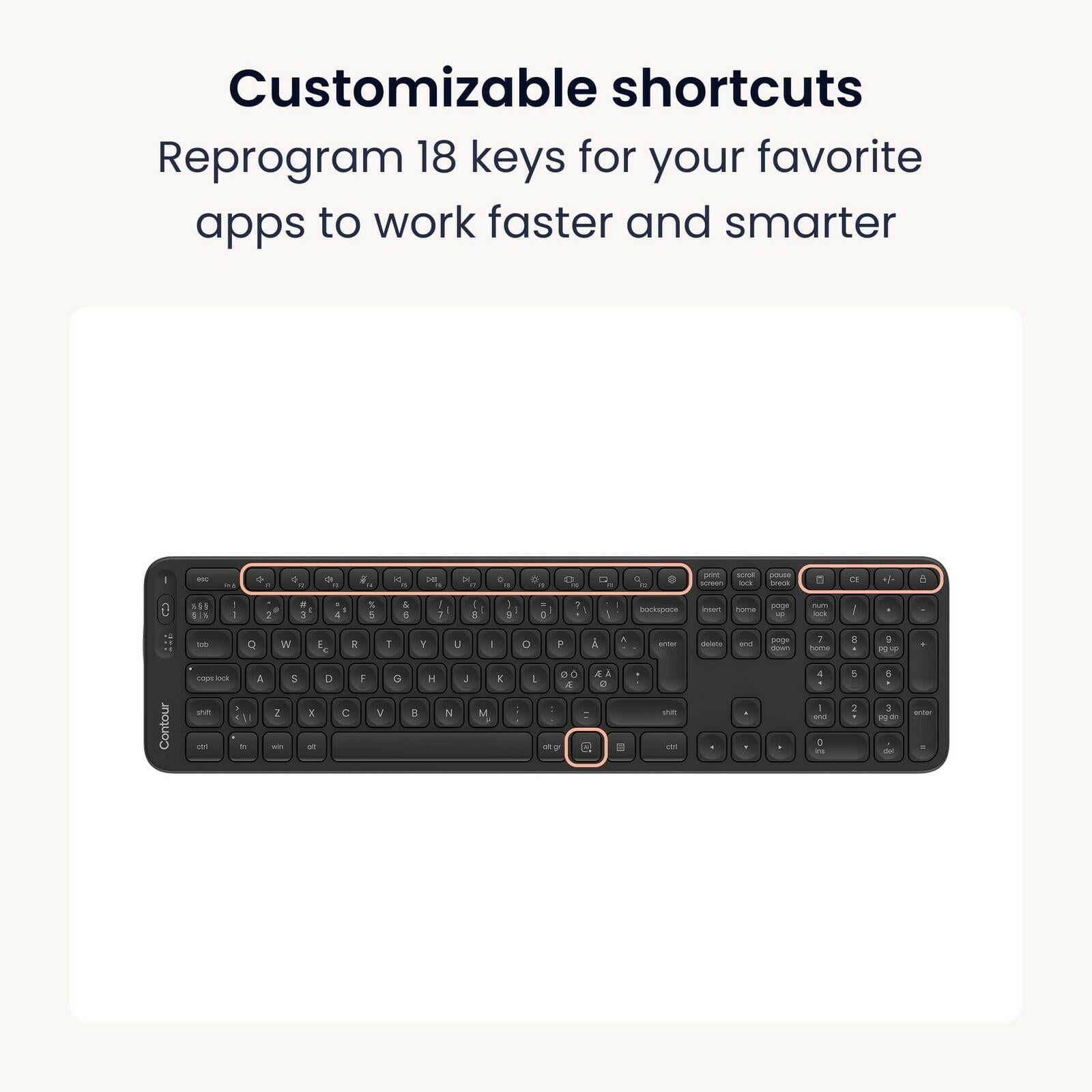Contour Balance Keyboard: Full-Size Wireless Keyboard with USB Receiver, US