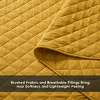 Safonory Mustard Yellow Quilt Full/Queen Size - Summer Soft Lightweight