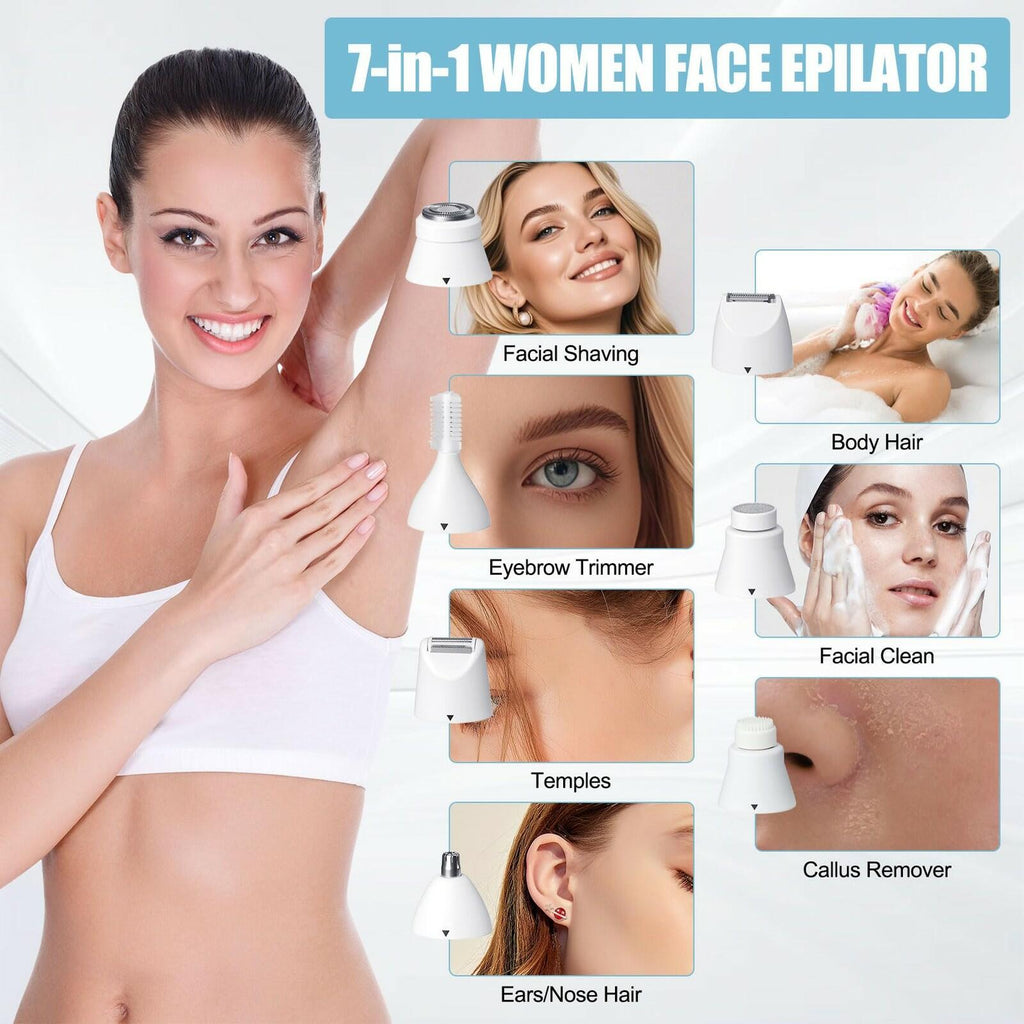 Facial Epilator for Women, Painless Electric Razors for Silk Skin, Portable