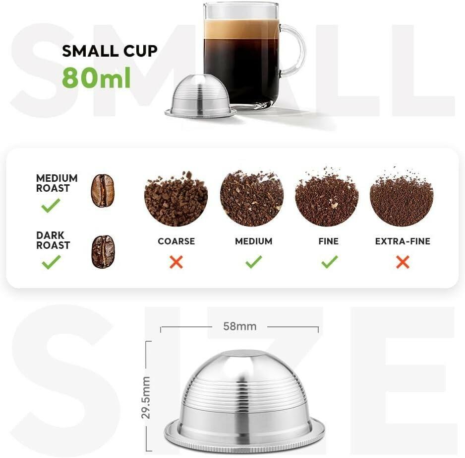 Stainless Steel Reusable Coffee Capsule, Metal Refillable Coffee Pod Brewing