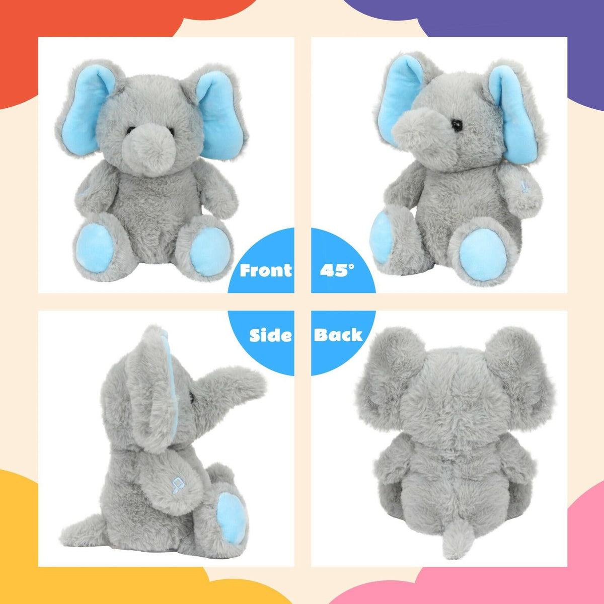 Cuteoy Talking Elephant Repeat What You Say Musical Stuffed Animal Shaking