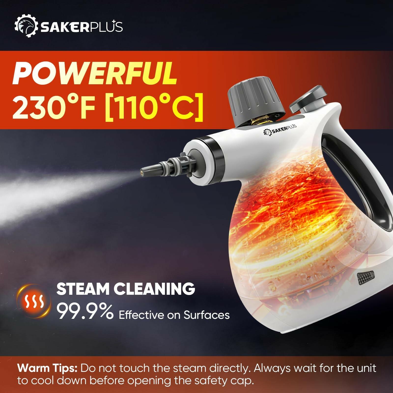 SakerPlus Steam Disinfection Cleaner, Handheld Pressurized Natural Steam Cleaner