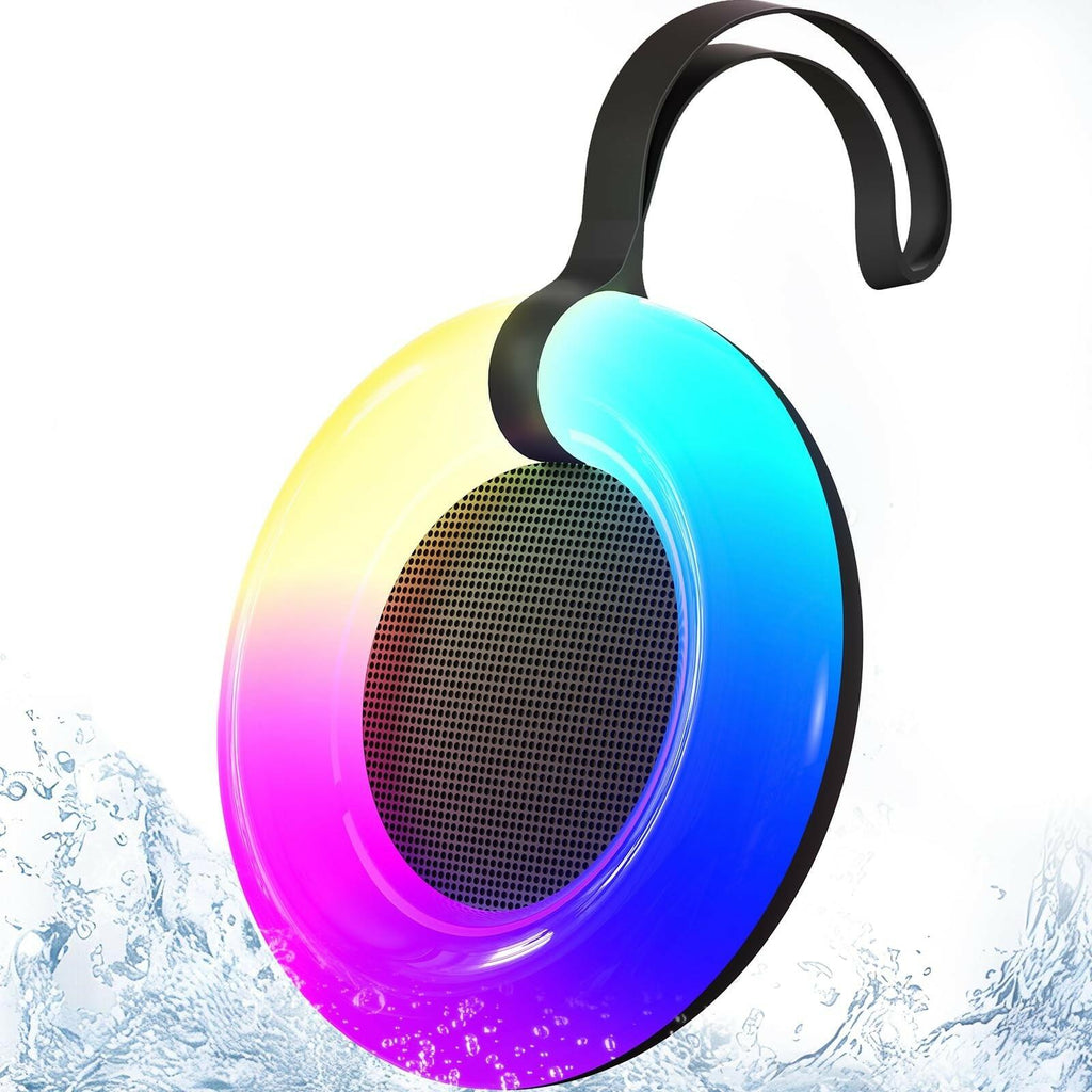 Xinborry IPX7 Waterproof Speaker with Dynamic LED Light,Bluetooth Shower