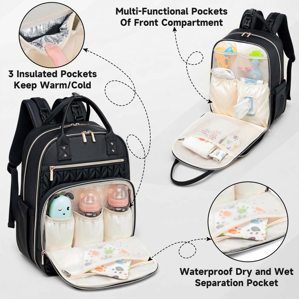 Tealari Diaper Bag Backpack,Stylish Baby Diaper Bag, Waterproof Travel Diaper