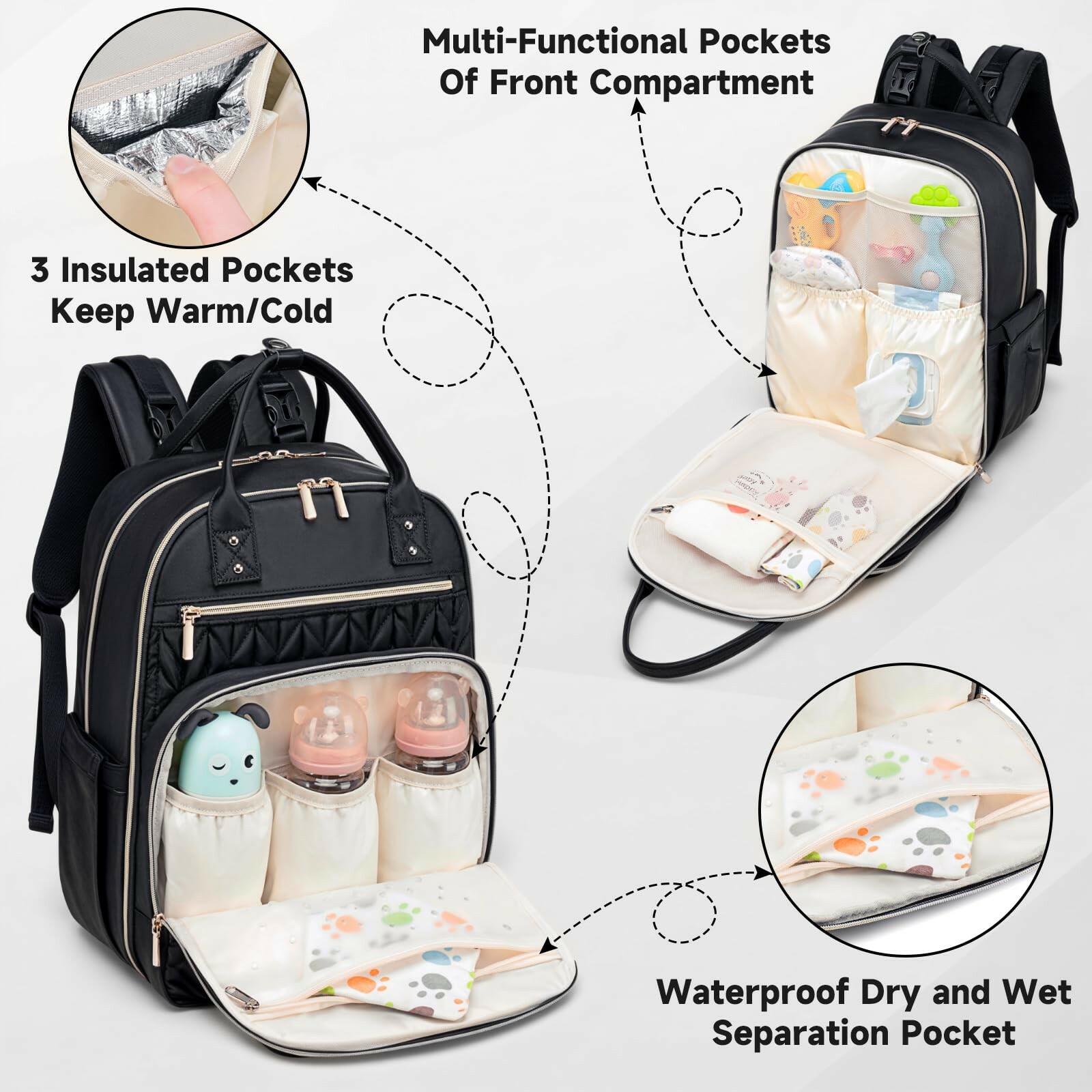 Tealari Diaper Bag Backpack,Stylish Baby Diaper Bag, Waterproof Travel Diaper