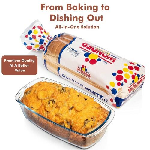 Razab LARGE 7.6 Cups/1800 ML/1.9 Qt Glass Loaf Pan with Lids - Meatloaf Pan BPA