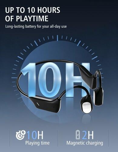 VQNV Bone Conduction Open-Ear Headphones, 25g, 10H Battery, IPX5