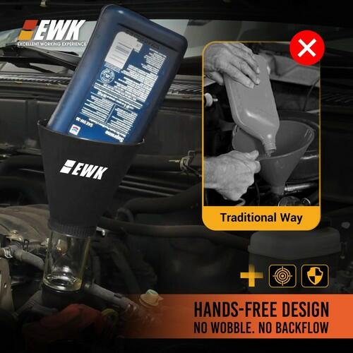 EWK Oil Funnel Threaded Engine Oil Fill Funnel, Secure No-Leak Design for Toyota