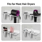HIIMIEI Hair Tool Organizer Wall Mount, White Acrylic Hot Tool Holder with