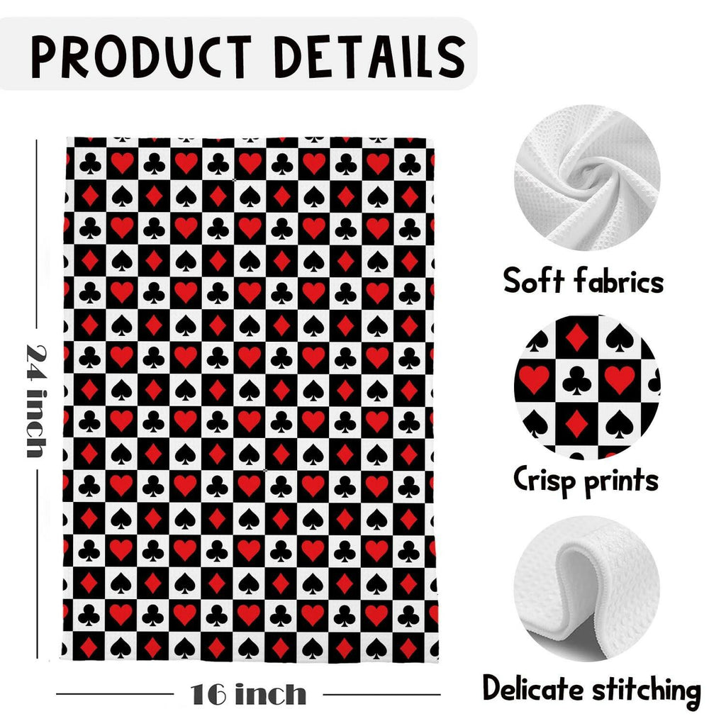 ChenCraty Funny Poker Gifts Kitchen Hands Towels,Poker Party Decorations,Poker