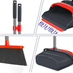 kelamayi Upgrade Broom and Dustpan Set Broom with Dustpan Combo Set, Large Size