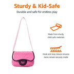 Amazon Basics 8-Piece Pretend Play Purse Toy with Accessories for Girls Ages 3